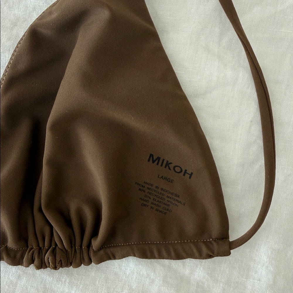 Mikoh Dark Brown Triangle String Bikini - image 3